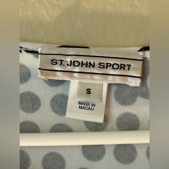 Vintage St John Sport Blue & White Polka Dot Swirl - Size Small - EUC - Picture 3 of 5
